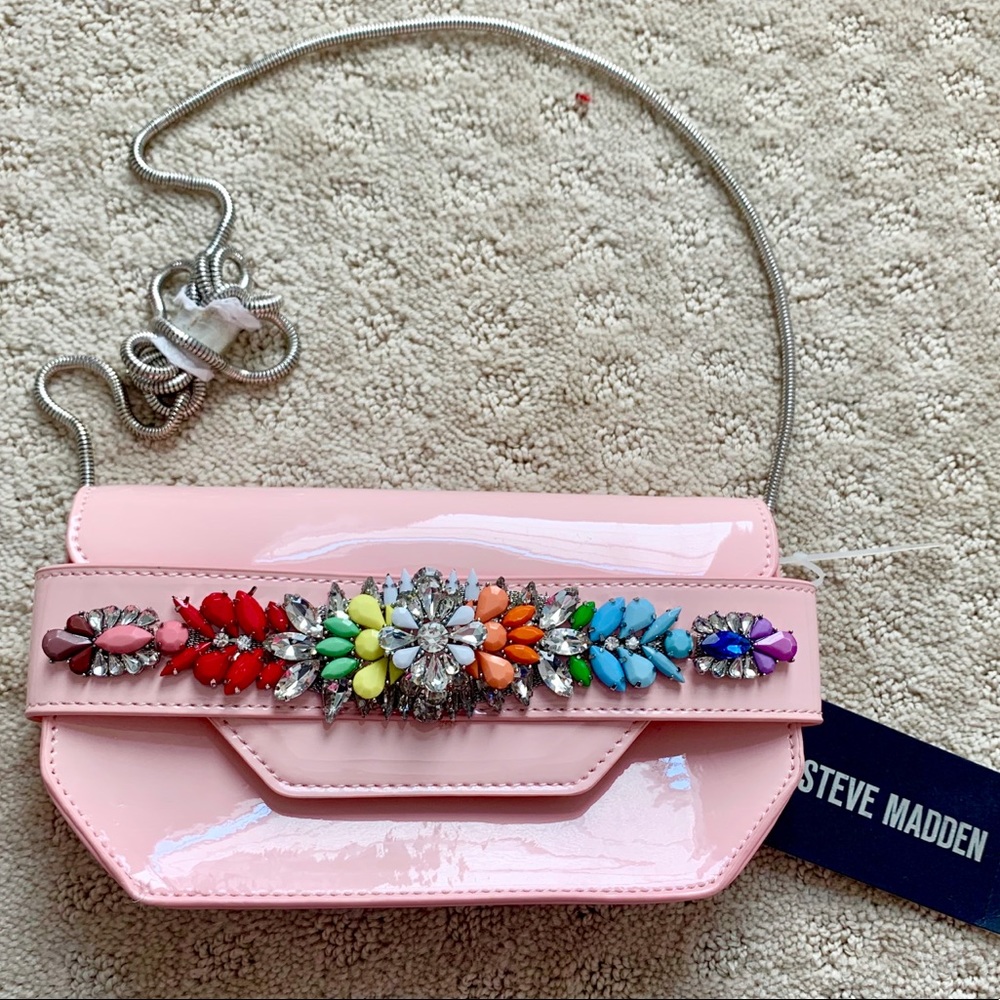 Steve Madden Crossbody Purse Pink Unique Colorful